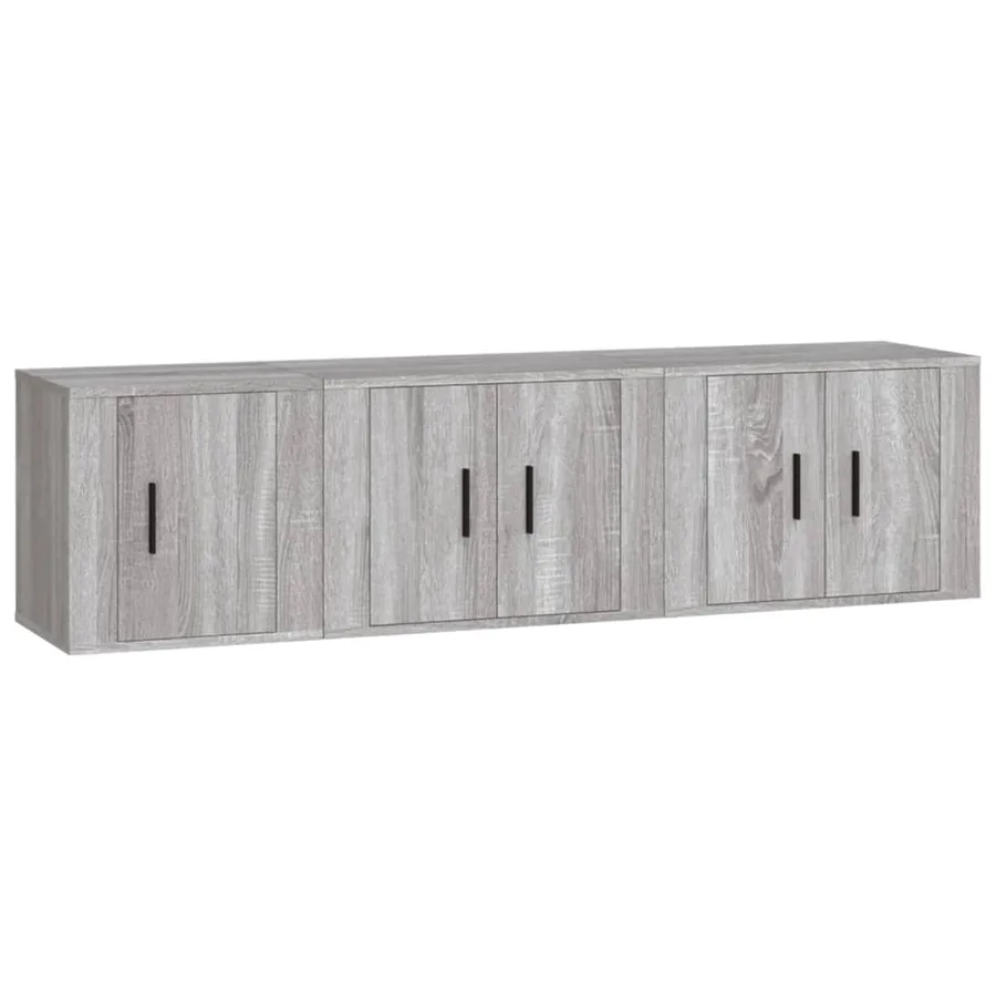 Ensemble de meubles TV 3 pcs Sonoma gris Bois d'ingénierie - 2
