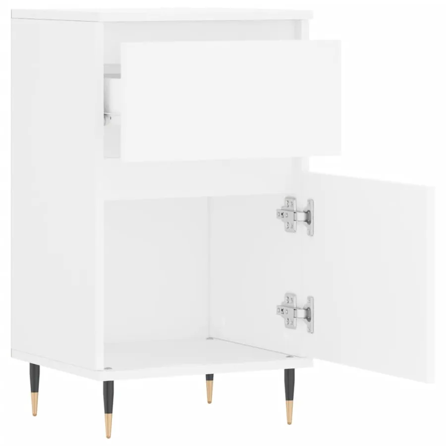 Buffet blanc 40x35x70 cm bois d’ingénierie - 6