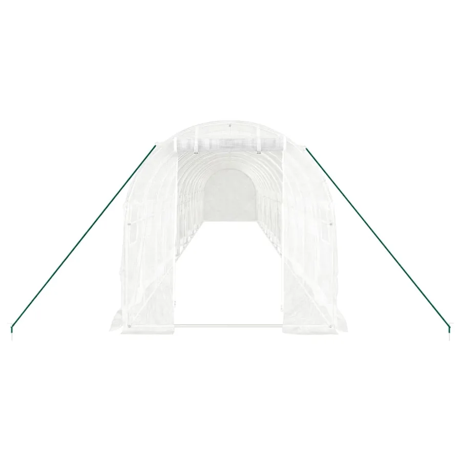 Serre avec cadre en acier blanc 28 m² 14x2x2 m - 4