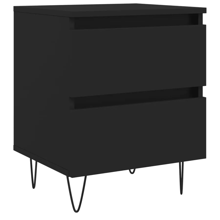 Table de chevet Noir 40x35x50 cm Bois d’ingénierie - 2
