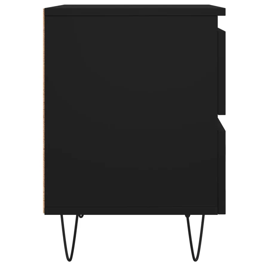 Table de chevet Noir 40x35x50 cm Bois d’ingénierie - 7