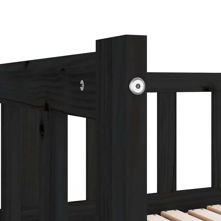Lit coulissant sans matelas noir 2x(90x190) cm - 12
