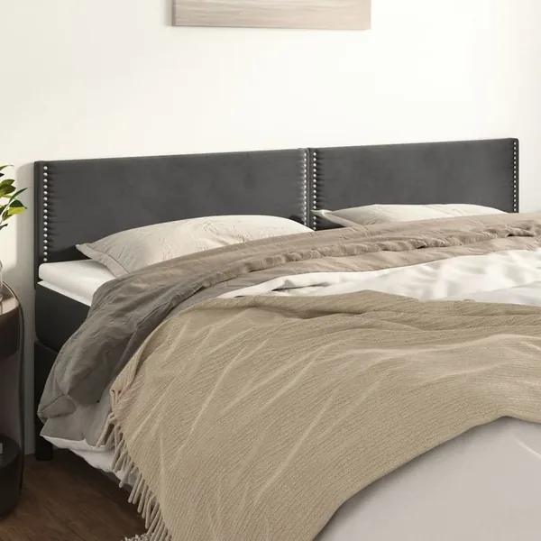 Têtes de lit Gris foncé 180x5x78/88 cm Velours