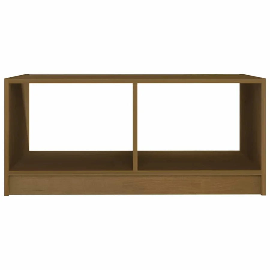Table basse marron miel 75x50x33,5 cm bois de pin massif - 5
