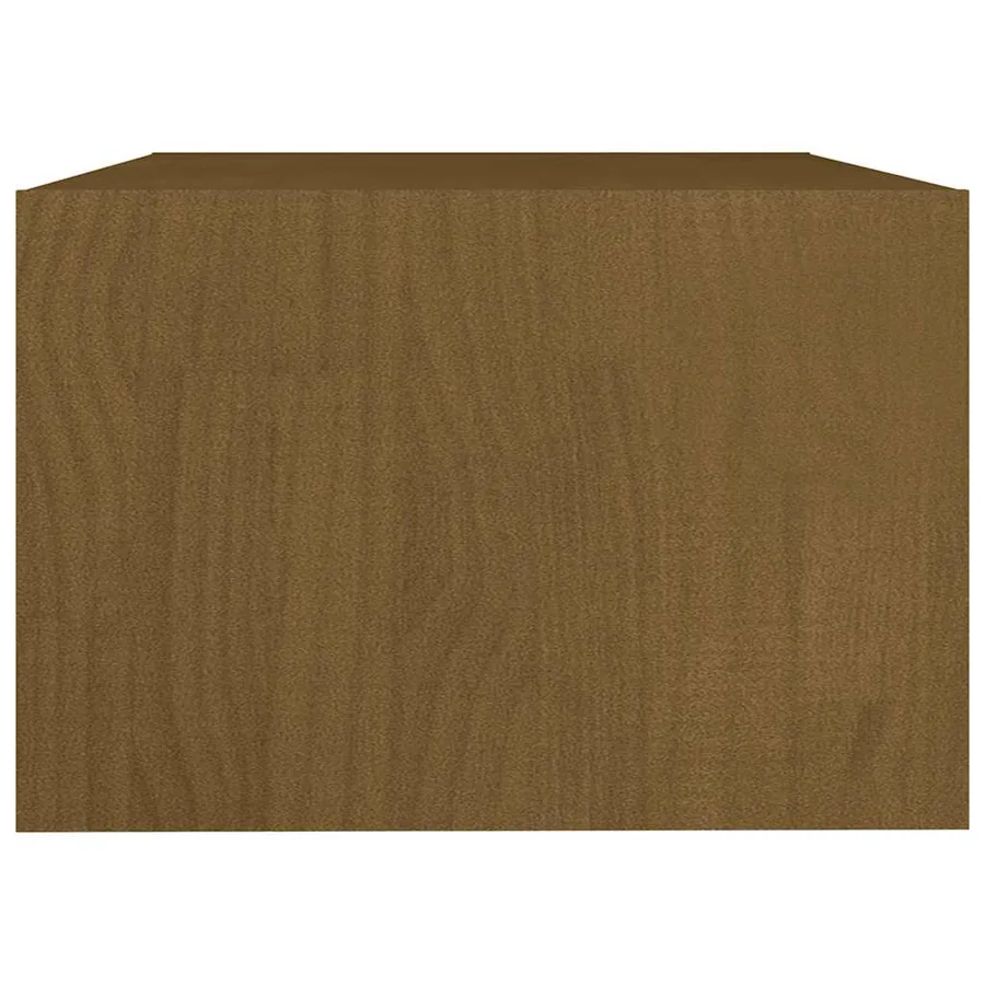 Table basse marron miel 75x50x33,5 cm bois de pin massif - 6