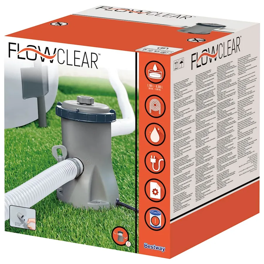 Bestway Pompe de filtration de piscine Flowclear 1249 L/h - 9