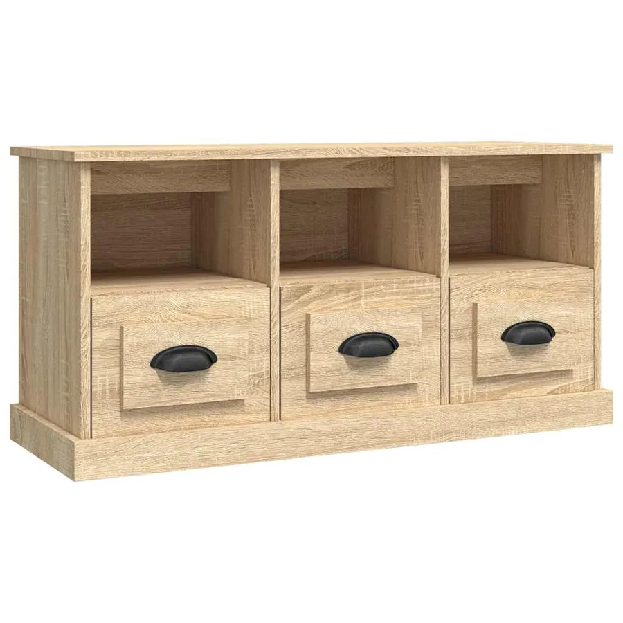 Meuble TV chêne sonoma 100x35x50 cm bois d'ingénierie - 2