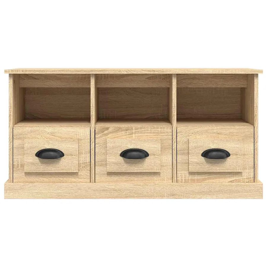 Meuble TV chêne sonoma 100x35x50 cm bois d'ingénierie - 6