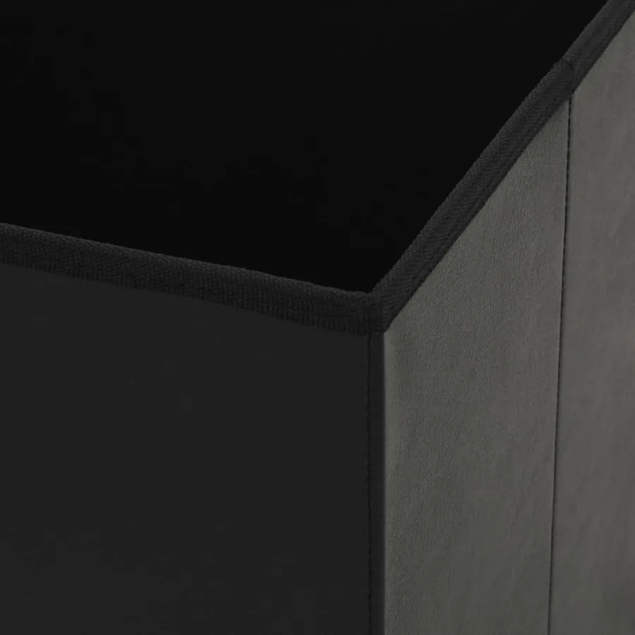 Tabourets de rangement pliables lot de 2 noir similicuir - 8