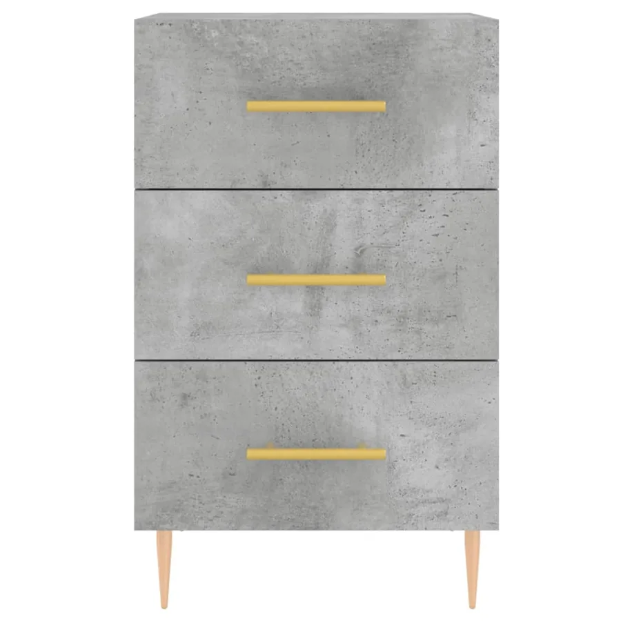 Table de chevet gris béton 40x40x66 cm bois d'ingénierie - 5