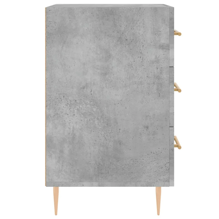 Table de chevet gris béton 40x40x66 cm bois d'ingénierie - 6