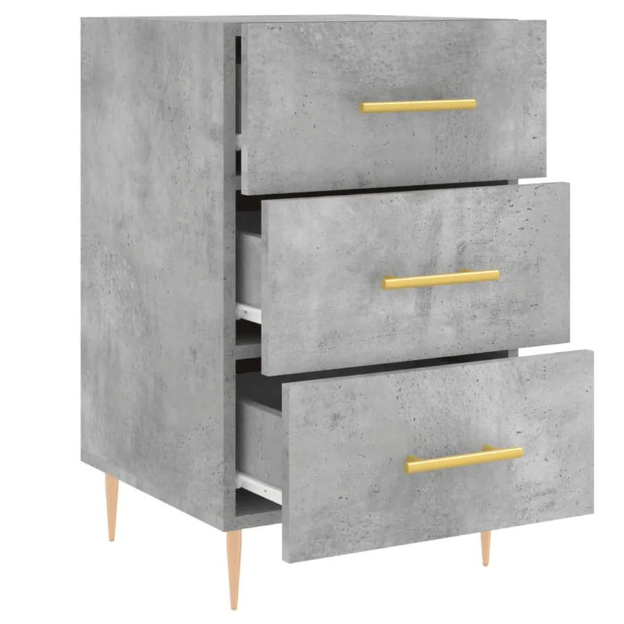Table de chevet gris béton 40x40x66 cm bois d'ingénierie - 7