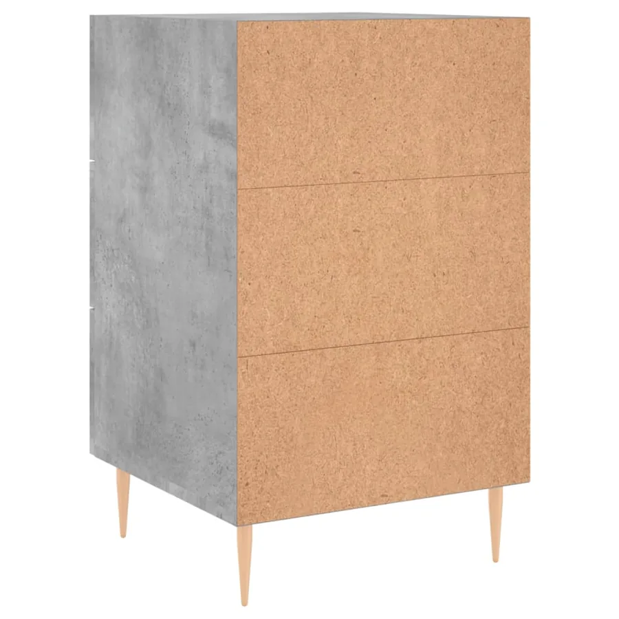 Table de chevet gris béton 40x40x66 cm bois d'ingénierie - 8