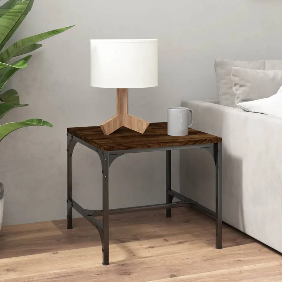 Tables d'appoint 2 pcs Chêne fumé 40x40x35 cm Bois d'ingénierie - 3