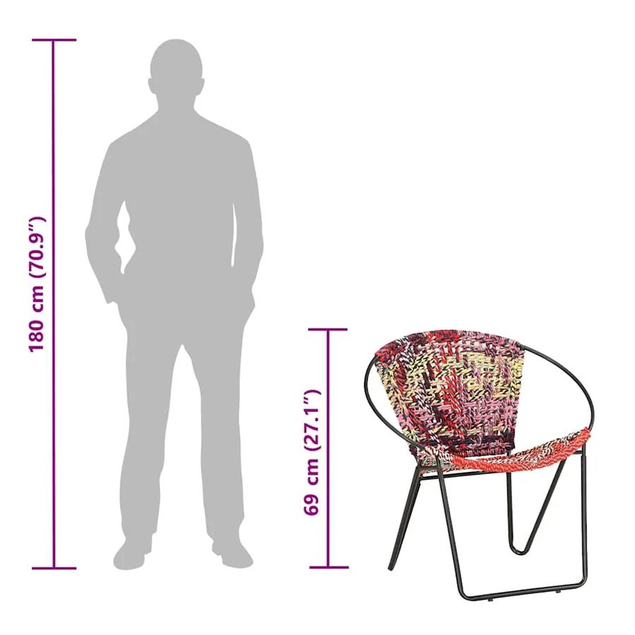 Chaise ronde Chindi Multicolore Tissu - 13