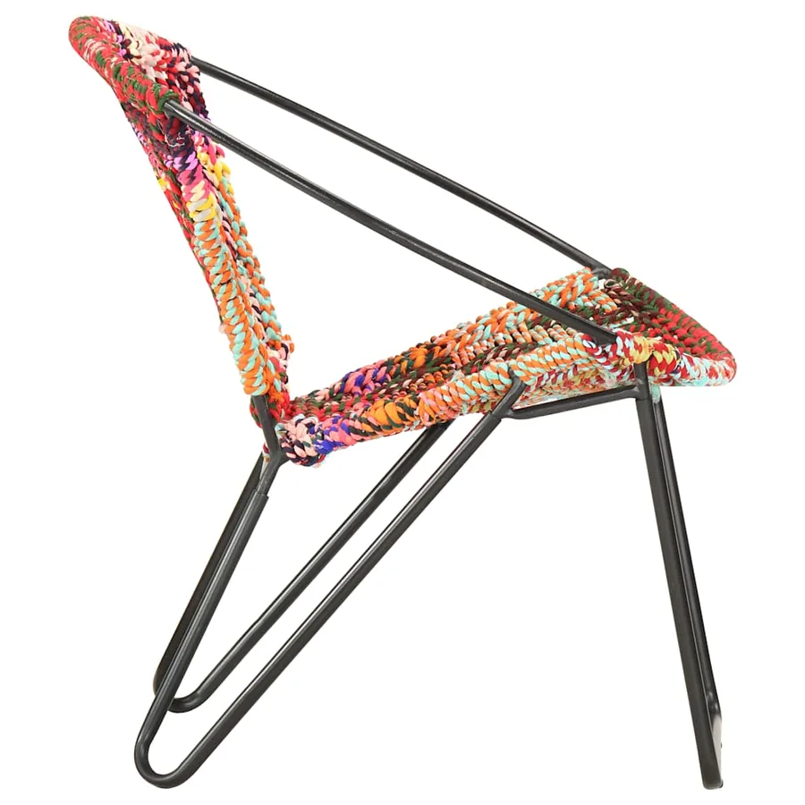 Chaise ronde Chindi Multicolore Tissu - 3