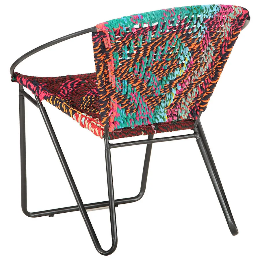 Chaise ronde Chindi Multicolore Tissu - 4