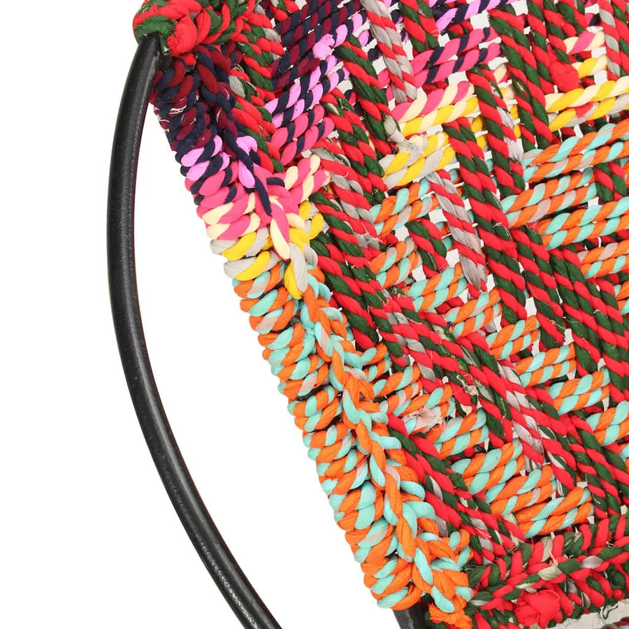Chaise ronde Chindi Multicolore Tissu - 5