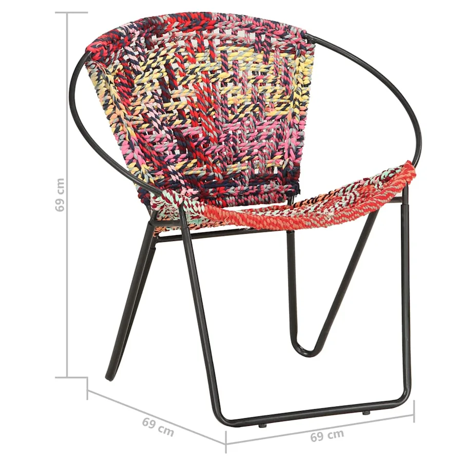 Chaise ronde Chindi Multicolore Tissu - 7