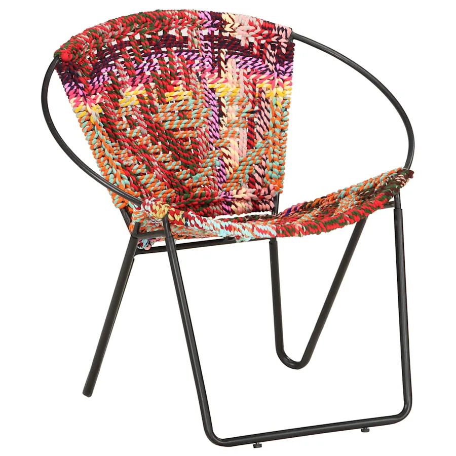 Chaise ronde Chindi Multicolore Tissu - 8
