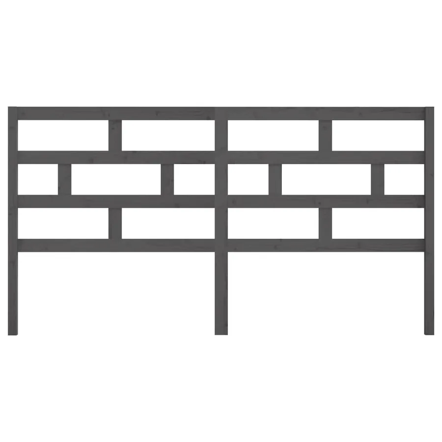 Tête de lit Gris 206x4x100 cm Bois massif de pin - 4