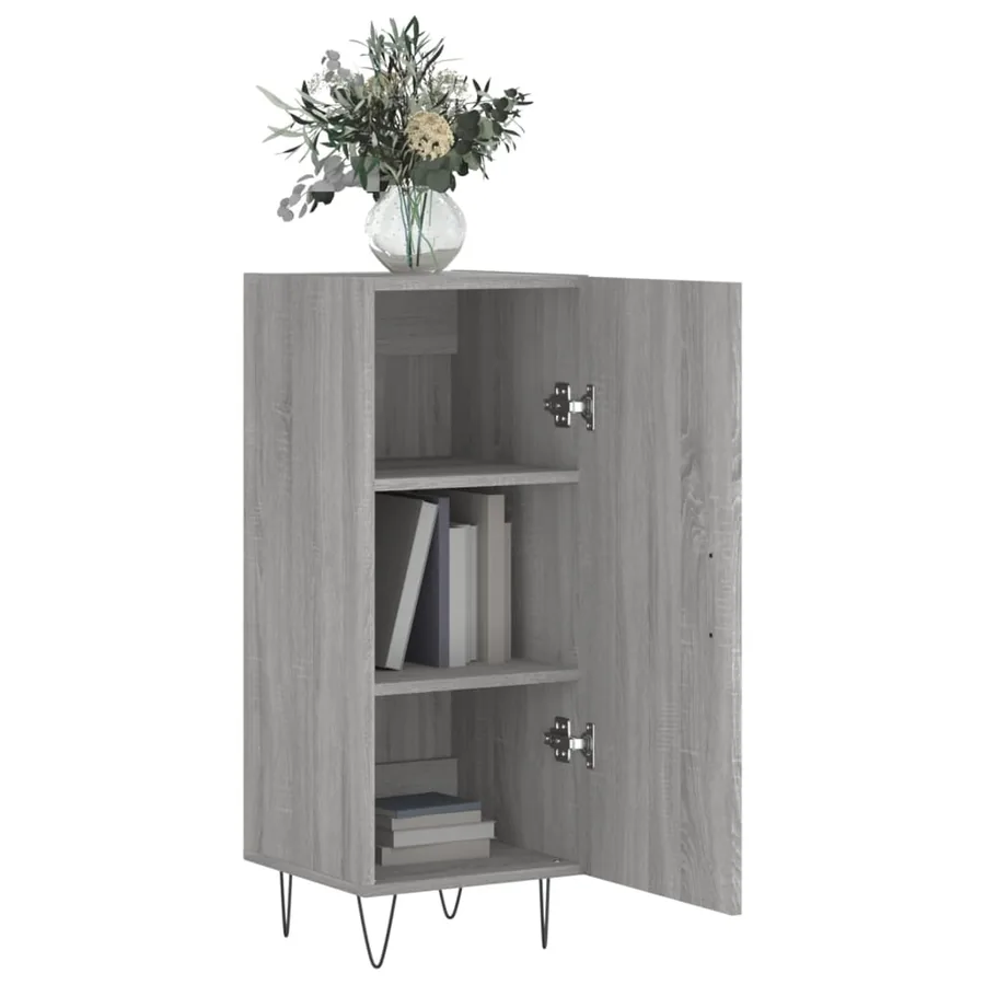 Buffet Sonoma gris 34,5x34x90 cm Bois d'ingénierie - 4