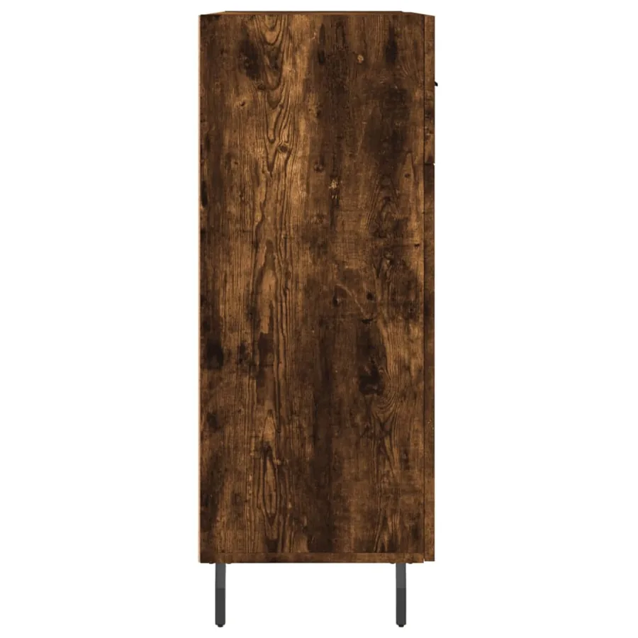 Buffet chêne fumé 69,5x34x90 cm bois d'ingénierie - 7