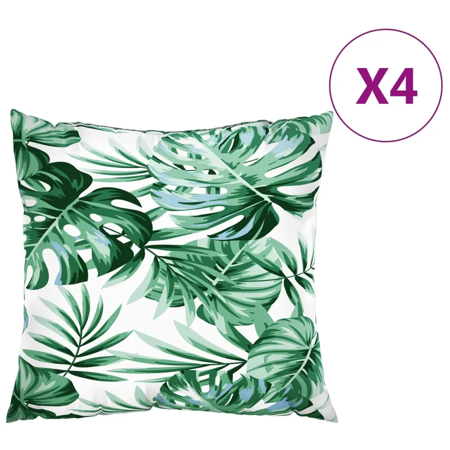 Coussins de canapé 4 pcs motif de feuilles 60x60 cm tissu - 2