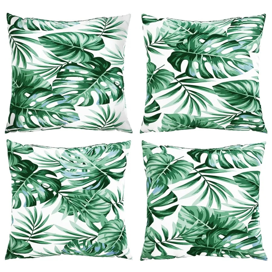 Coussins de canapé 4 pcs motif de feuilles 60x60 cm tissu - 4