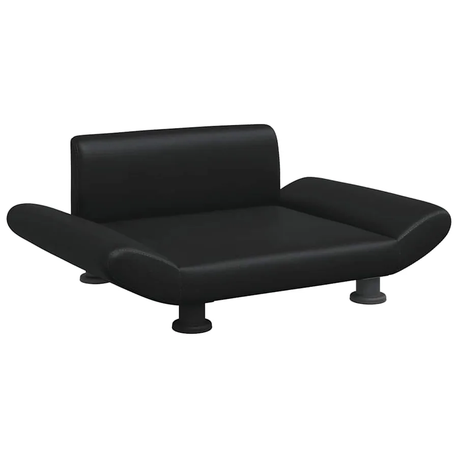 Lit pour chien noir 70x45x28 cm similicuir - 2