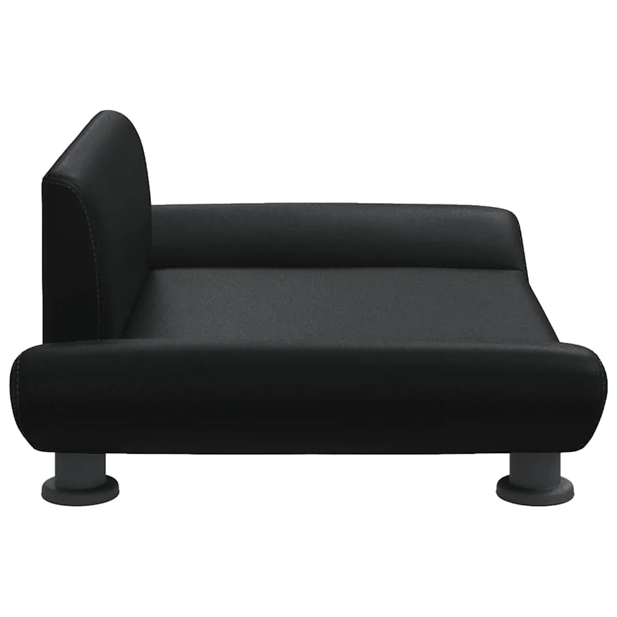 Lit pour chien noir 70x45x28 cm similicuir - 4