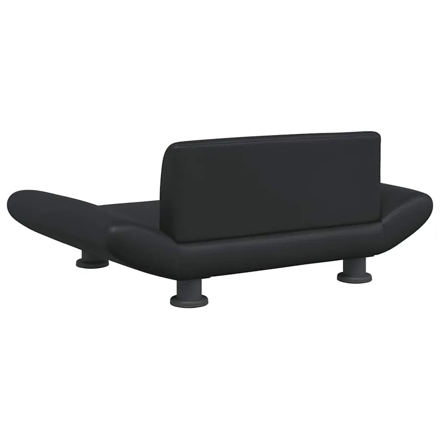 Lit pour chien noir 70x45x28 cm similicuir - 5