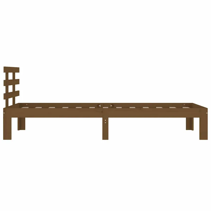 Cadre de lit sans matelas marron miel bois massif 100x200 cm - 5