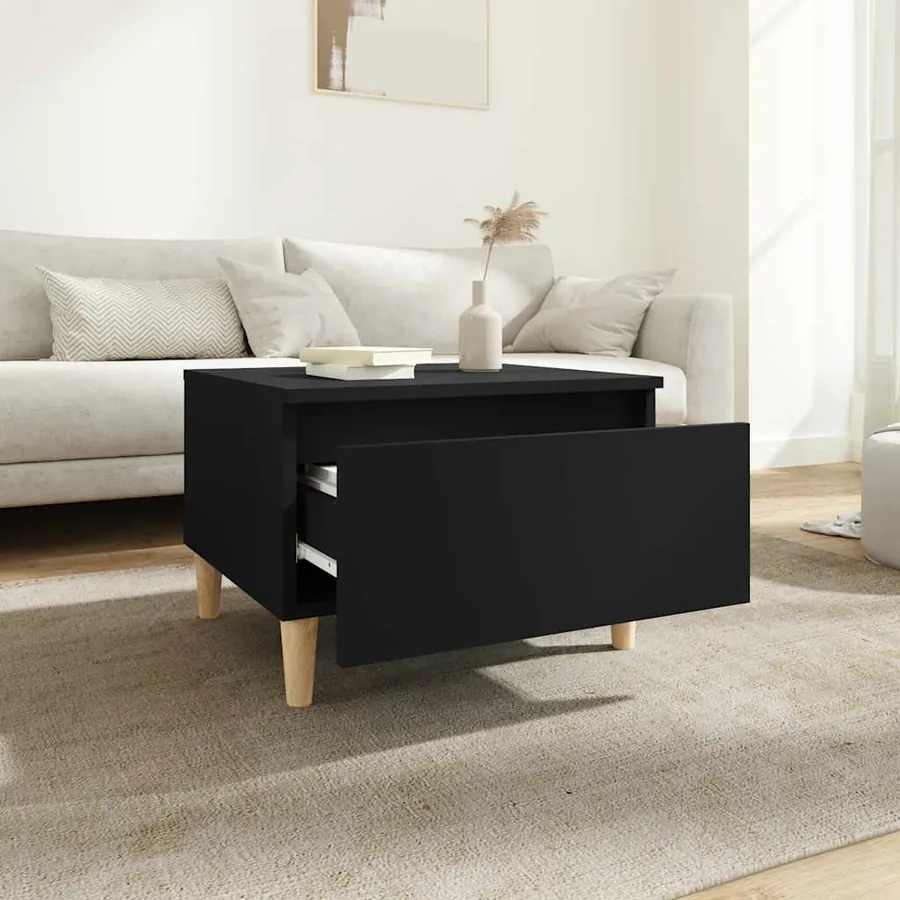 Table d'appoint Noir 50x46x35 cm Bois d'ingénierie - 3
