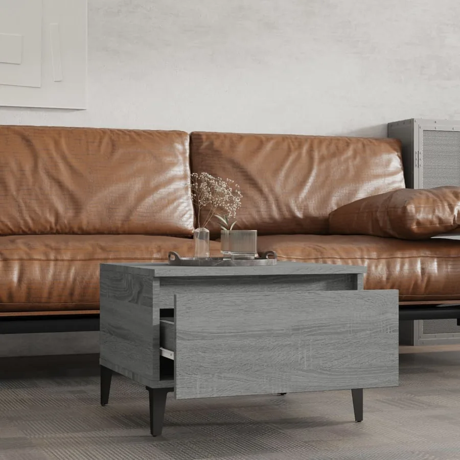 Table d'appoint Sonoma gris 50x46x35 cm Bois d'ingénierie - 3