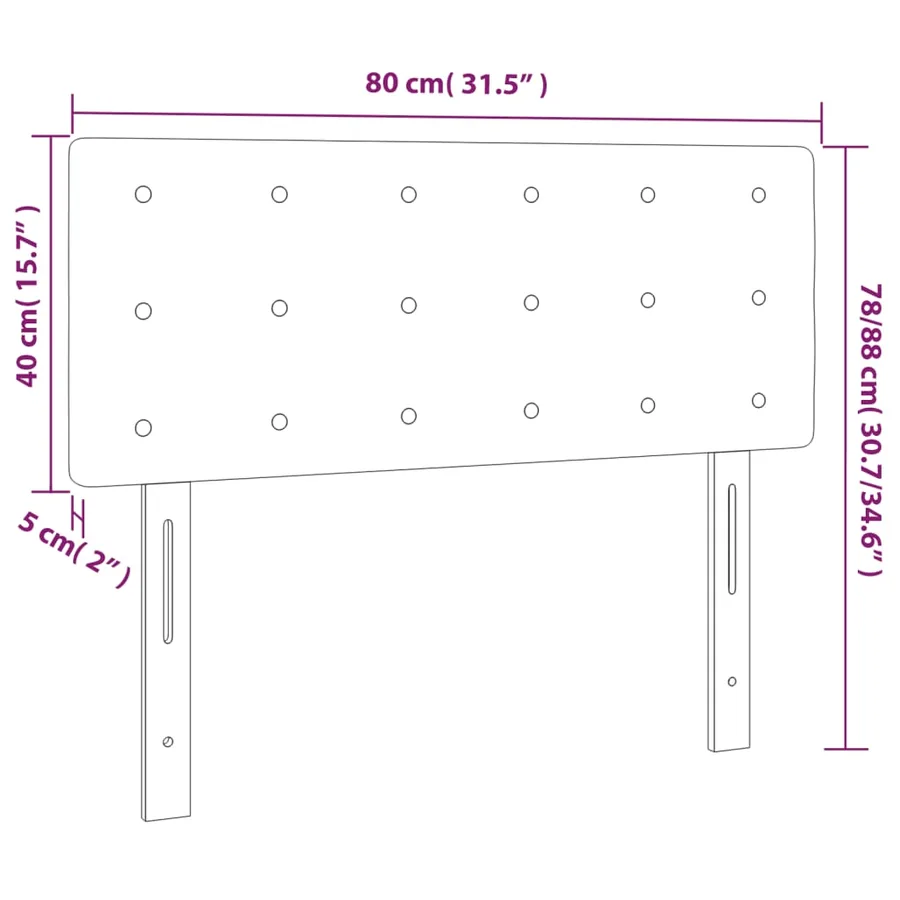 Tête de lit Rose 80x5x78/88 cm Velours - 8