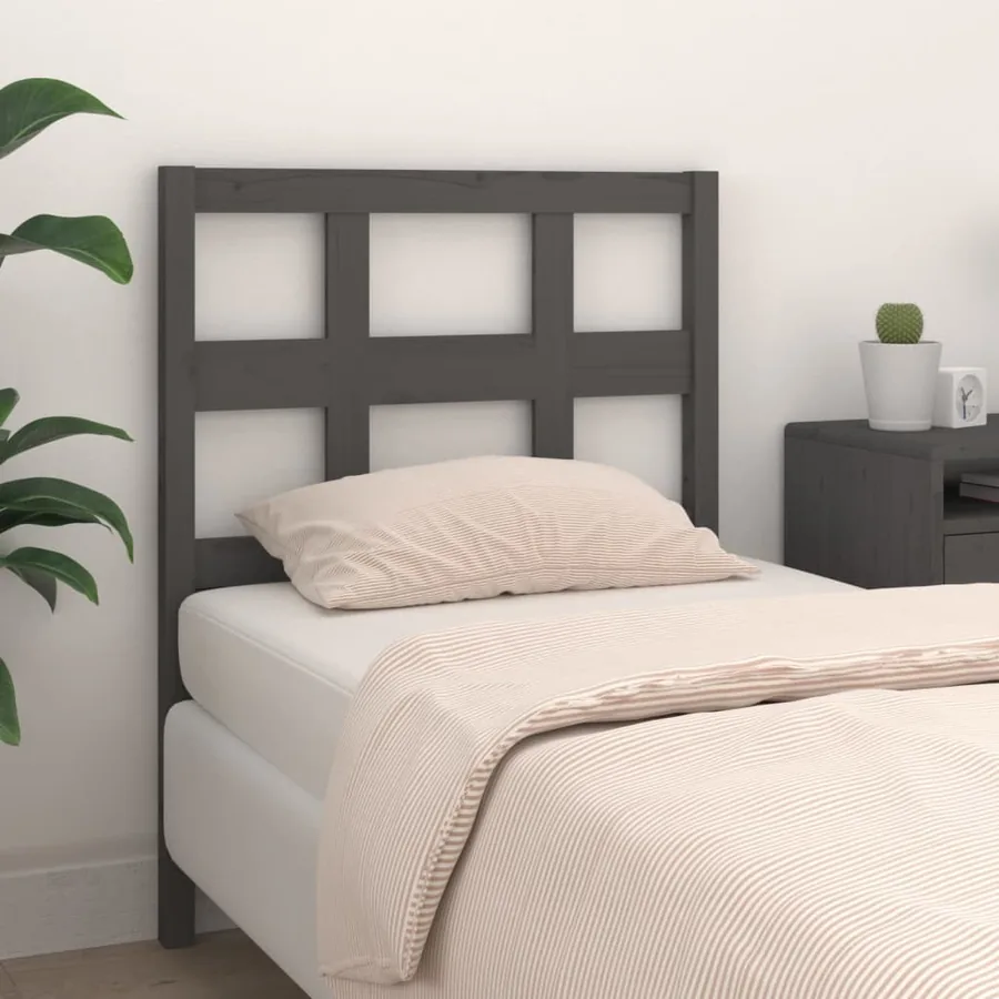 Tête de lit Gris 80,5x4x100 cm Bois massif de pin