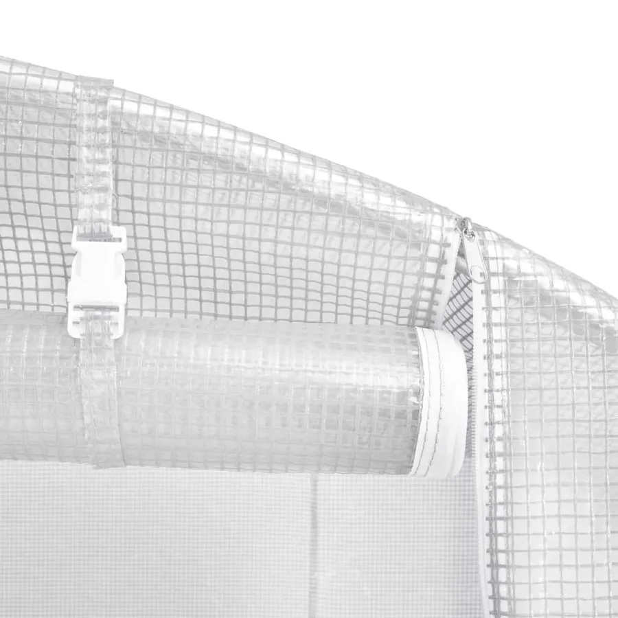 Serre avec cadre en acier blanc 90 m² 18x5x2,3 m - 11