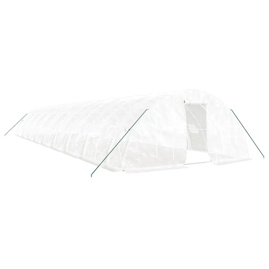 Serre avec cadre en acier blanc 90 m² 18x5x2,3 m - 2