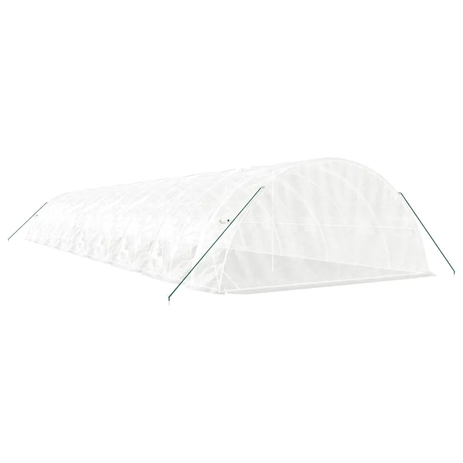 Serre avec cadre en acier blanc 90 m² 18x5x2,3 m - 6