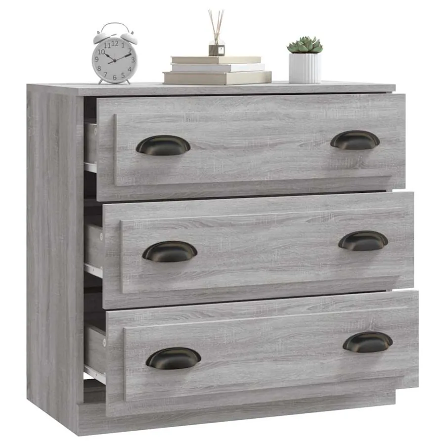 Buffet sonoma gris 70x35,5x67,5 cm bois d'ingénierie - 7