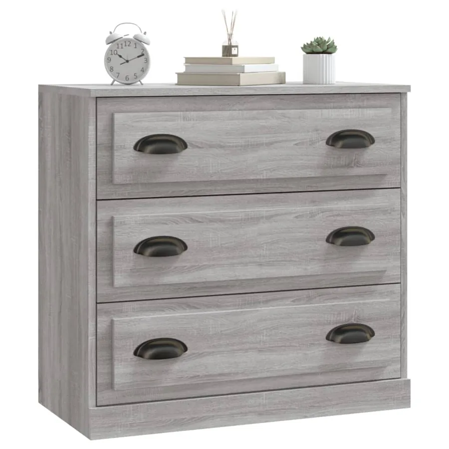 Buffet sonoma gris 70x35,5x67,5 cm bois d'ingénierie - 8