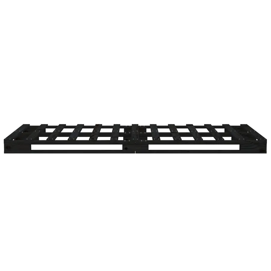 Lit de palette sans matelas noir bois massif - 6
