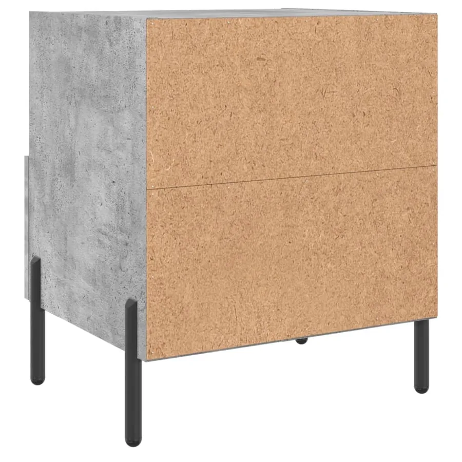 Tables de chevet 2pcs gris béton 40x35x47,5cm bois d’ingénierie - 9
