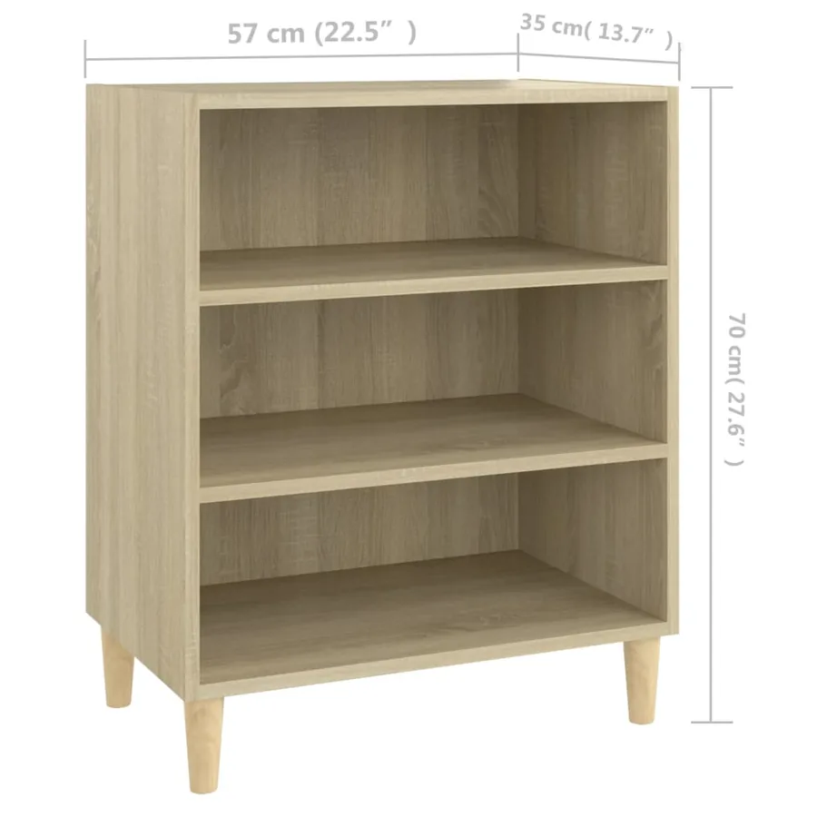 Buffet chêne sonoma 57x35x70 cm bois d'ingénierie - 6