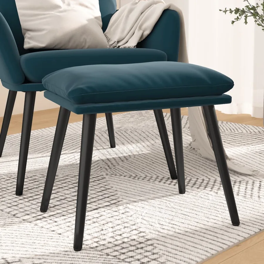 Repose-pied Bleu 45x29,5x35 cm Velours