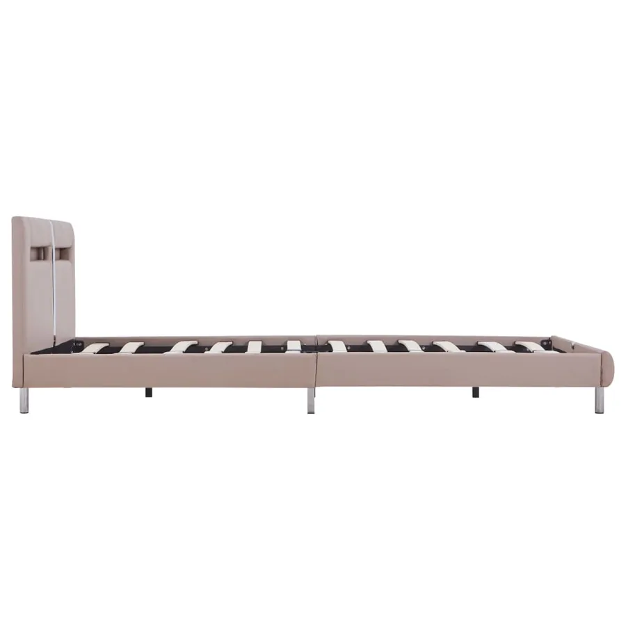 Cadre de lit avec LED sans matelas cappuccino 120x200 cm - 5