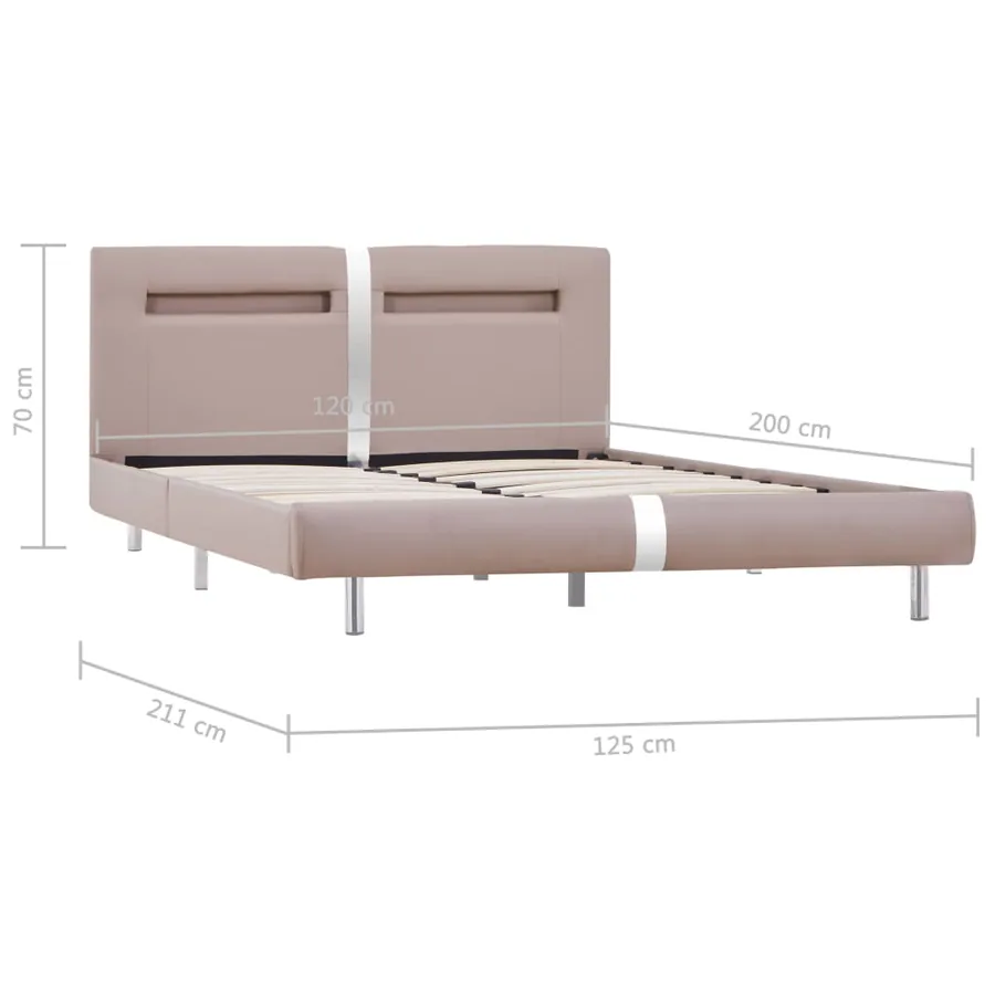 Cadre de lit avec LED sans matelas cappuccino 120x200 cm - 8