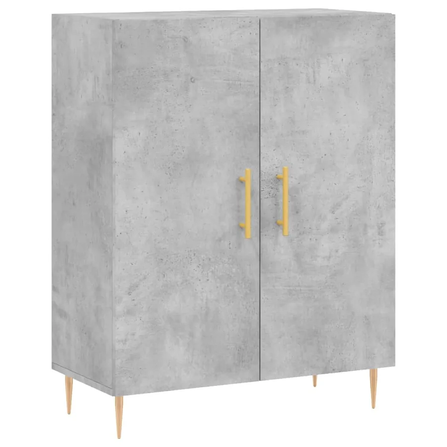 Buffet haut Gris béton 69,5x34x180 cm Bois d'ingénierie - 7