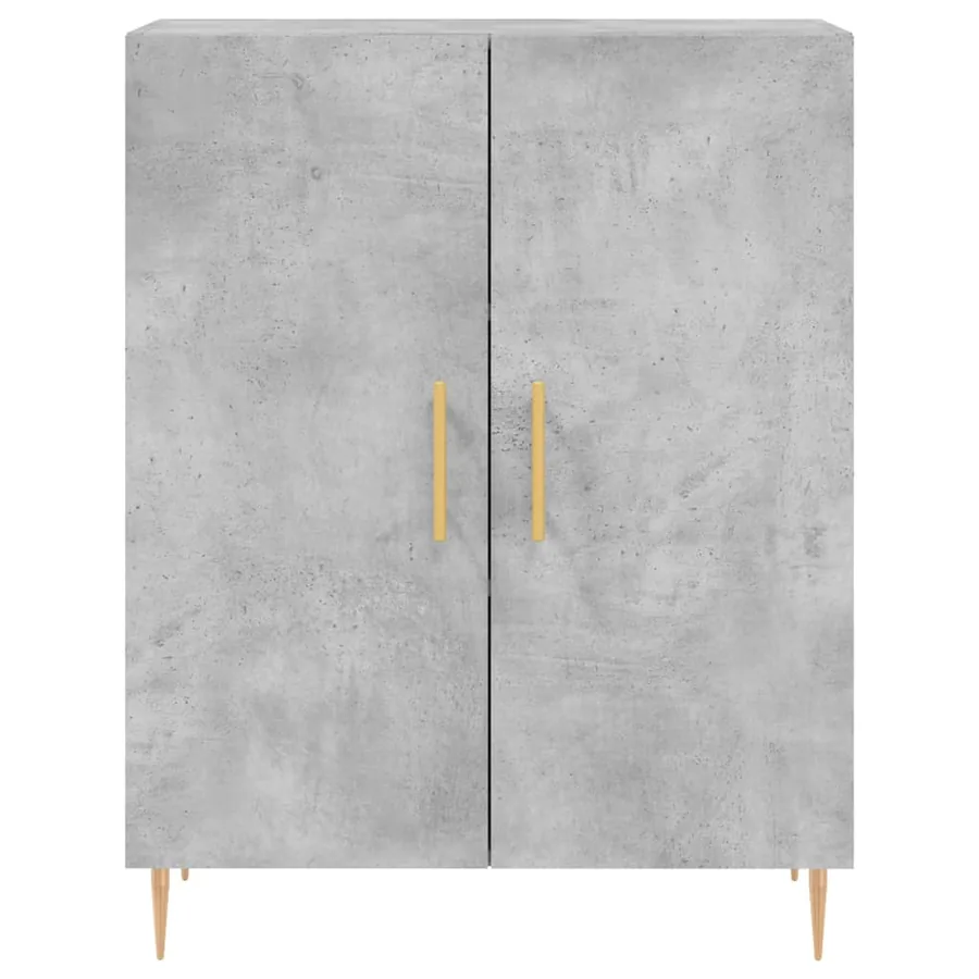 Buffet haut Gris béton 69,5x34x180 cm Bois d'ingénierie - 8